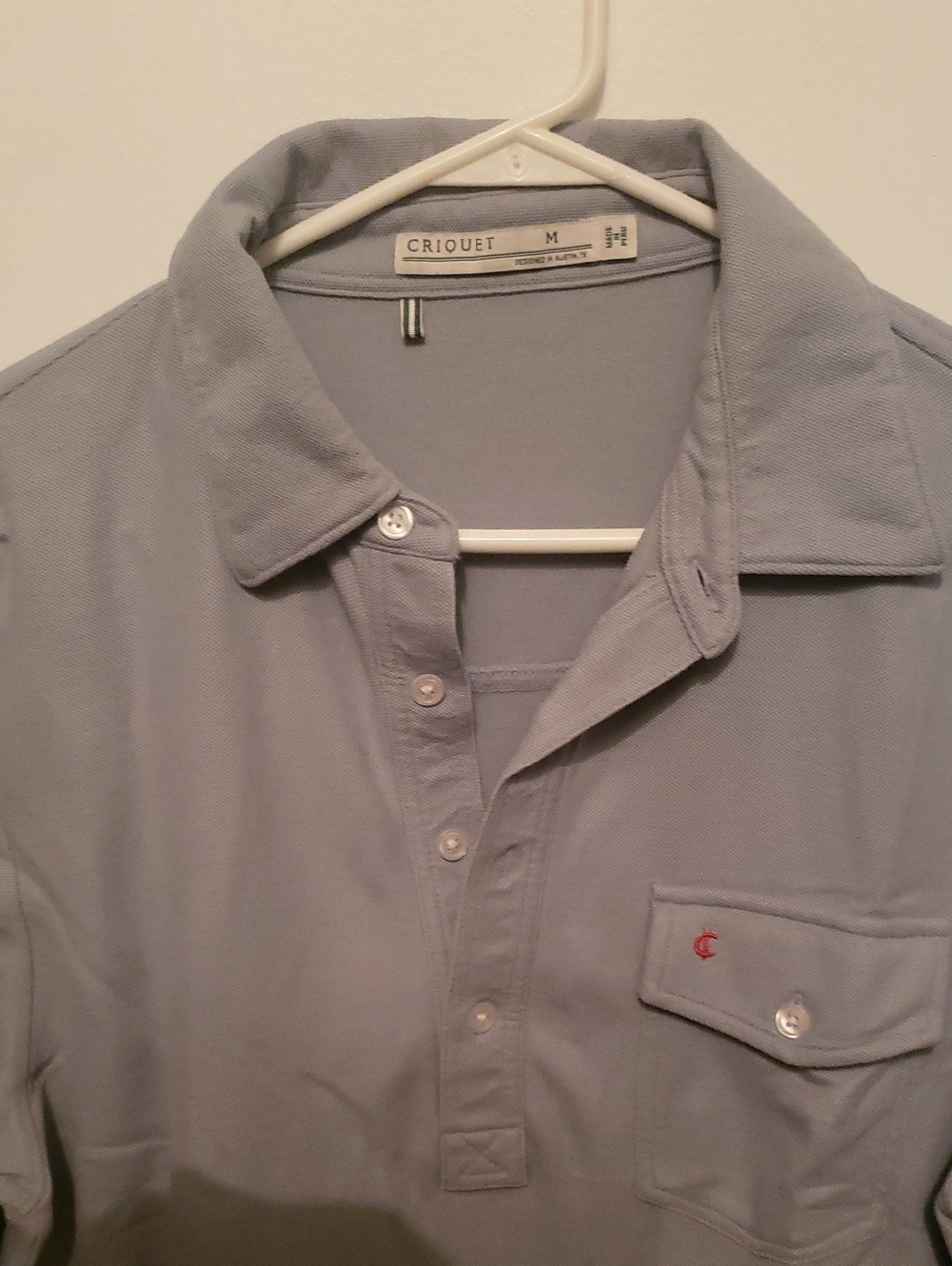 Criquet Men’s Light Blue Polo with Chest Pocket